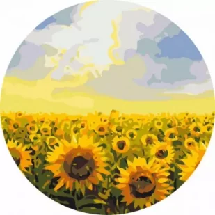 Twoje Hobby Malowanie po numerach okrągłe - Pola słoneczników - Malowanie po numerach - miniaturka - grafika 1