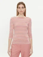 Bluzki damskie - Tommy Hilfiger Bluzka New Cody WW0WW40589 Różowy Slim Fit - miniaturka - grafika 1