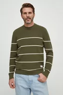 Swetry męskie - Pepe Jeans sweter bawełniany kolor zielony lekki - miniaturka - grafika 1