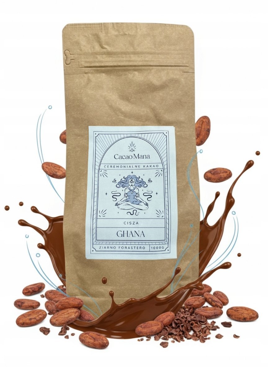 CacaoMana Ghana Cisza 1000g Forastero Odprężenie Spokój KAKAO CEREMONIALNE
