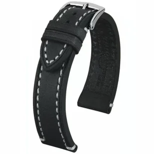 Czarny pasek skórzany 22 mm HIRSCH Liberty 10900250-2-22 (L) RATY | GRATIS WYSYŁKA | GRATIS ZWROT DO  1 ROKU | 100% ORYGINAŁ!! - Akcesoria do zegarków - miniaturka - grafika 1