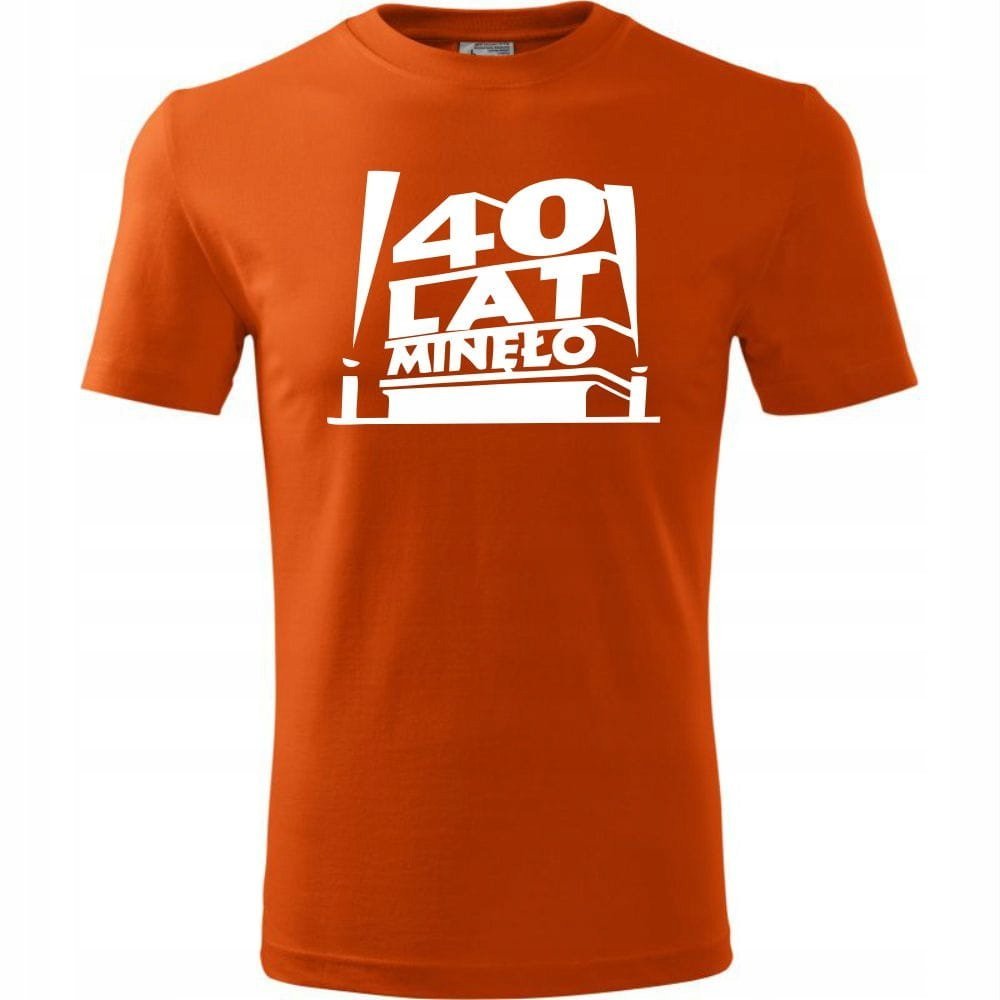 Męska Koszulka z Nadrukiem 40 lat minęło na Prezent Urodzinowy Upominek pomarańczowy XL