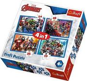 Puzzle - Trefl Puzzle 34310 Nieustraszeni Avengersi 4w1 ŁÓDŹ 34310 - miniaturka - grafika 1
