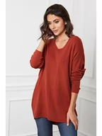 Swetry damskie - So Cachemire Sweter "Beder" w kolorze czerwonobrązowym - miniaturka - grafika 1