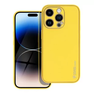 OEM Futerał Leather Case Skórzany Do Iphone 14 Pro Żółty - Etui i futerały do telefonów - miniaturka - grafika 1