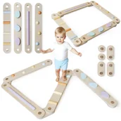 Zabawki sensoryczne - Duża drewniana ścieżka sensoryczna - tor balansowy - 9 elementów - miniaturka - grafika 1