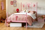 Łóżka - Łóżko metalowe dla dziewczynki "Sweety 2" dwa szczyty - miniaturka - grafika 1