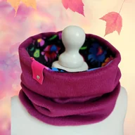 Apaszki i szaliki damskie - Komin fuksja z folkowymi kwiatkami - miniaturka - grafika 1