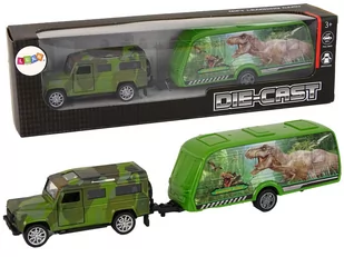 Zestaw Pojazdów Jeep z Naciągiem Przyczepa z Dinozaurami - Samochody i pojazdy dla dzieci - miniaturka - grafika 1