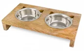 Miski dla kotów - BARRY KING zestaw 2 misek dla kota na drewnianym stojaku 2 x 200 ml - miniaturka - grafika 1