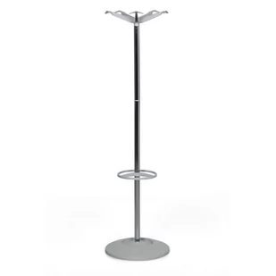 Metalowy wieszak stojący z plastikowymi haczykami, chrom/szary - Inne meble biurowe - miniaturka - grafika 1