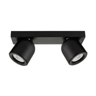 Lampy sufitowe - Italux Sufitowa LAMPA plafon NUORA SPL-2855-2B-BL regulowana OPRAWA metalowe reflektorki na listwie czarne SPL-2855-2B-BL - miniaturka - grafika 1