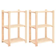 Szafy i regały magazynowe - vidaXL Regały z 3 półkami, 2 szt., 60x38x90 cm, sosna, 150 kg 8719883854762 - miniaturka - grafika 1