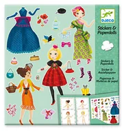 Przybory szkolne - Djeco Zestaw keatywny z naklejkami Moda - miniaturka - grafika 1