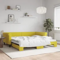 Sofy i kanapy - vidaXL Sofa rozsuwana, żółta, 100x200 cm, aksamit - miniaturka - grafika 1