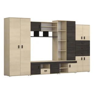 Meblościanka NELLY Z RTV Jesion / Dąb Canterbury - Szafki RTV - miniaturka - grafika 1