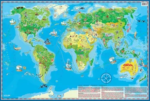 ArtGlob, Świat Młodego Odkrywcy S mapa ścienna dla dzieci na podkładzie do wpinania - Mapy i plansze edukacyjne - miniaturka - grafika 1
