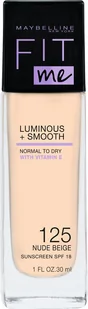 Maybelline Fit Me Luminous + Smooth Foundation rozświetlający podkład do twarzy 125 Nude Beige 30ml 95635-uniw - Podkłady do twarzy - miniaturka - grafika 1