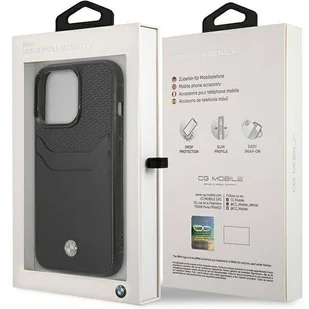 Etui BMW BMHCP14L22RSEPK iPhone 14 Pro 6,1" czarny/black Leather Card Slot - Etui i futerały do telefonów - miniaturka - grafika 8