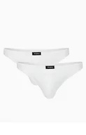 Majtki męskie - 2-pack stringi męskie białe bawełniane 2BMP-253, Kolor biały, Rozmiar S, ATLANTIC - Intymna - miniaturka - grafika 1