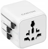Ładowarki samochodowe - CANYON Travel Adapter OnTour One EU/UK/US/AUS White - miniaturka - grafika 1