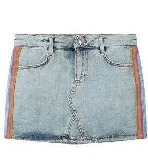 Tom Tailor Jeansowa Spódniczka Z Tęczowymi Lamówkami Z Bawełny 170 Kya