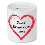 Skarbonki - SKARBONKA DLA BABCI BABCIU DZIĘKUJĘ CI ŻE JESTEŚ z Nadrukiem ze Zdjęciem + Opakowanie na prezent (wzór 03) - miniaturka - grafika 1