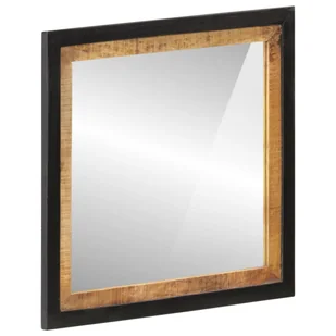 vidaXL Lustro łazienkowe 55x1x60 cm szkło i lite drewno mango - Lustra - miniaturka - grafika 1