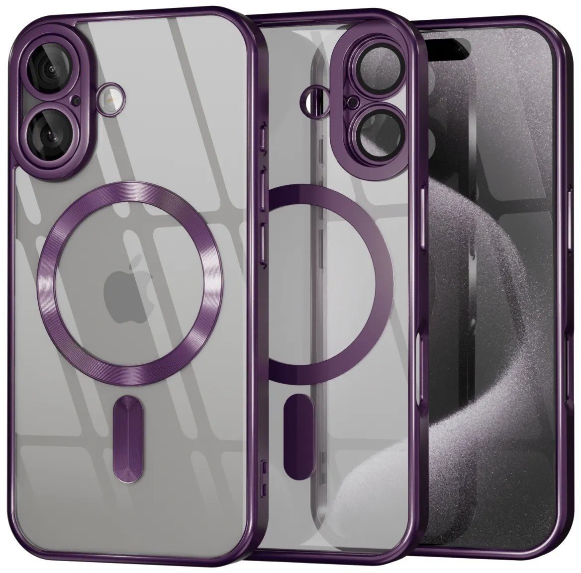 Etui Supero TPU Acrylic z MagSafe do iPhone 16, fioletowe