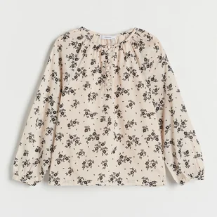 Reserved - Bawełniana bluzka z guzikami - kremowy - Bluzki dla dziewczynek - miniaturka - grafika 1