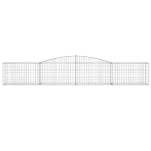 Kosze gabionowe, 4 szt, 400x50x60/80 cm, galwanizowane żelazo - Ogrodzenia - miniaturka - grafika 5