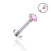 Kolczyki - Kolczyk Tytanowy Labret z cyrkonią 1,2/8/3 - miniaturka - grafika 1