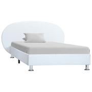 Łóżka - vidaXL Rama łóżka, biała, sztuczna skóra, 100 x 200 cm - miniaturka - grafika 1
