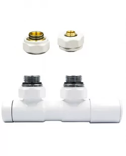 Zawór regulacyjny 50mm TWINS biały prawy Pex - Zawory i kraniki - miniaturka - grafika 1