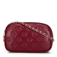 Torebki damskie - Damska crossbody ze skóry na łańcuszku bordowa - miniaturka - grafika 1