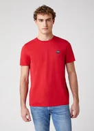 Koszulki męskie - WRANGLER SS SIGN OFF TEE MĘSKI T-SHIRT KOSZULKA NADRUK LOGO SCARLET RED W7C07D3UU 112131608 - Wrangler - miniaturka - grafika 1