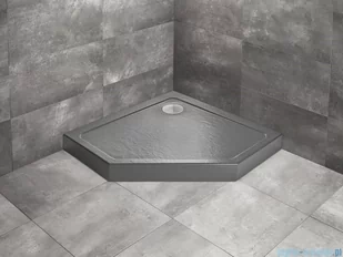 Radaway Doros Pt Compact Stone brodzik pięciokątny 80x80x11,5cm antracyt SDRPT8080-05-64S - Brodziki prysznicowe - miniaturka - grafika 1