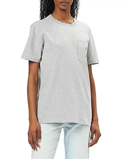 Koszulki i topy damskie - Carhartt Damska koszulka robocza z krótkim rękawem, szary (Heather Grey), M - grafika 1
