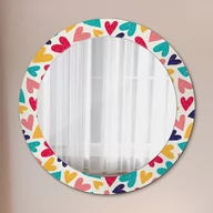 Lustra - Lustro dekoracyjne okrągłe Kolorowe serca - miniaturka - grafika 1