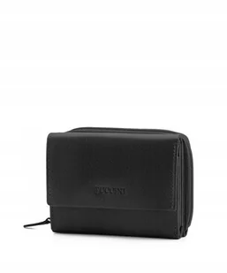 Portfel Damski Skórzany Skóra Naturalna Mały RFID PUCCINI Czarny CO1936-1 - Portfele - miniaturka - grafika 1