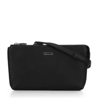 Torebki damskie - Crossbody z ekoskóry dwukomorowa czarno - srebrna - miniaturka - grafika 1