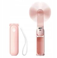 Gadżety USB - Mini wentylator Jisulife Handheld Fan Life8 Plus przenośny wiatraczek USB z funkcją powerbanka 4500mAh i latarką - różowy - miniaturka - grafika 1