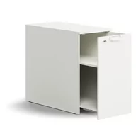 Szafki biurowe - Zamykana szafka boczna QBUS, prawa z uchwytem, 740x400x800 mm, biały - miniaturka - grafika 1
