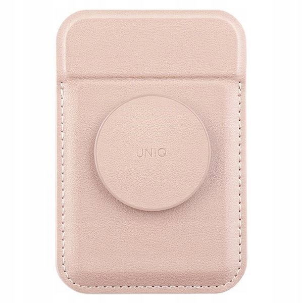 Uniq Flixa magnetyczny portfel na kartyz podpórką różowy/blush pink MagSafe