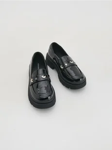 Reserved - Loafersy z imitacji skóry - czarny - Buty dla dziewczynek - miniaturka - grafika 1