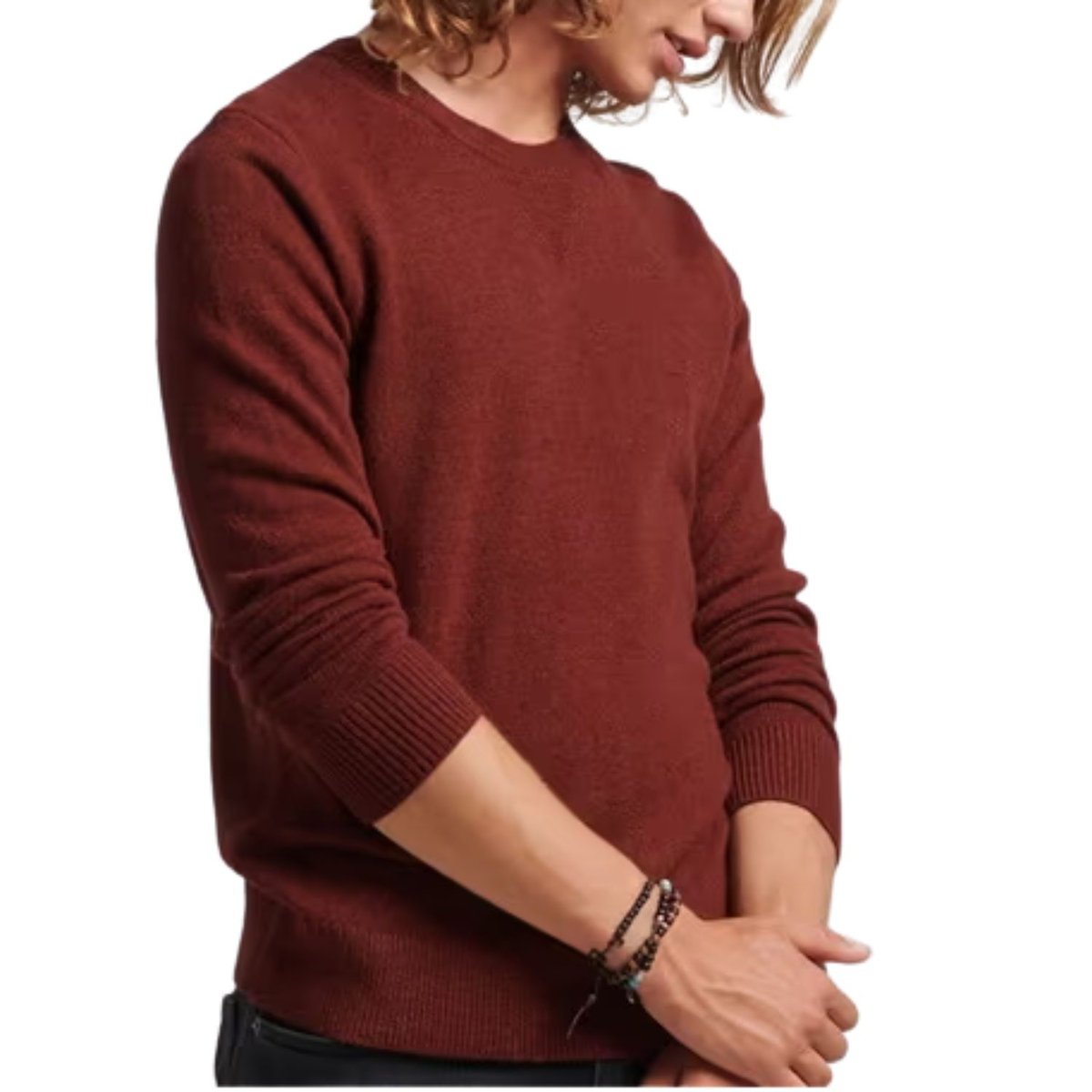 Sweter męski Superdry Vintage Lambswool czerwony wełniany -XL