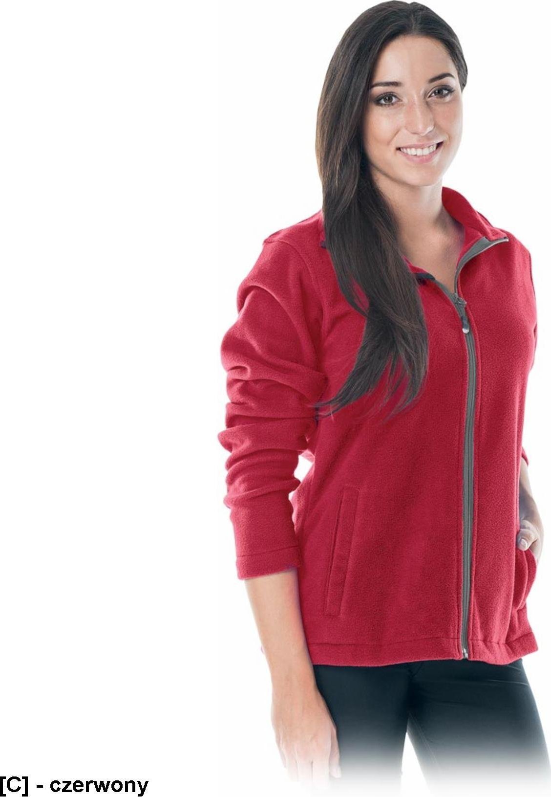 R.E.I.S. POLLADYDS - Bluza polarowa, damska zapinana na suwak - czerwony XL