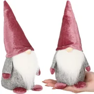 Ozdoby bożonarodzeniowe - Skrzat świąteczny 27 cm różowa czapeczka, krasnal ozdoba gnom CA0676 - miniaturka - grafika 1