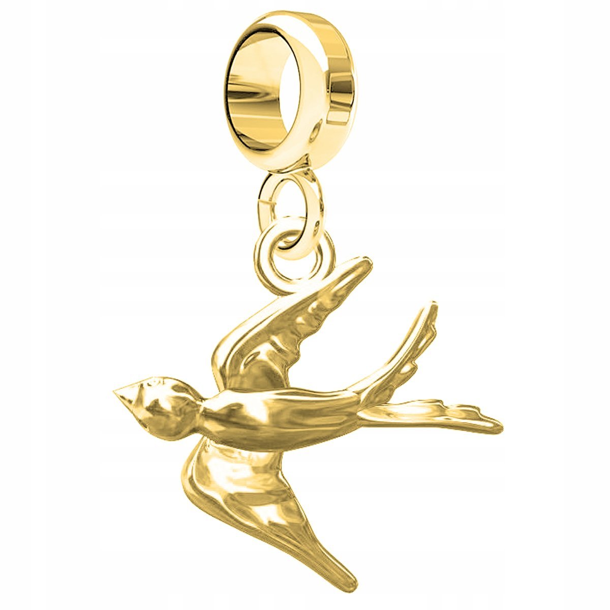 Charms Złoty Ptak Jaskółka Ptaszek Bird Wrona Wróbel Kaczka SREBRO 925