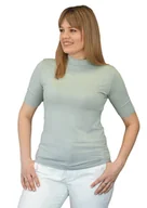 Bluzki damskie - Bluzka damska półgolf z krótkim rękawem LAYLA miętowa S - BABELL - miniaturka - grafika 1